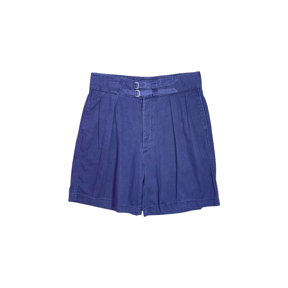 Vintage Polo Ralph‎ Lauren Mens 38 Blue Purple Pleated Shorts Belt Made in USA